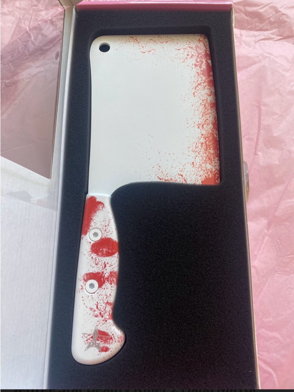 Jeffree Star Cosmetics Beauty Killer Hand Mirror Cleaver Red Splatter